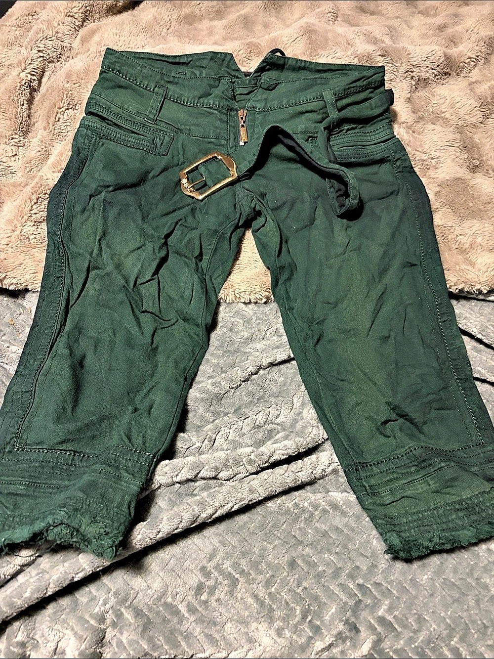 Just Cavalli Green Cropped Cargo Pants